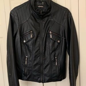 Black leather jacket - like new